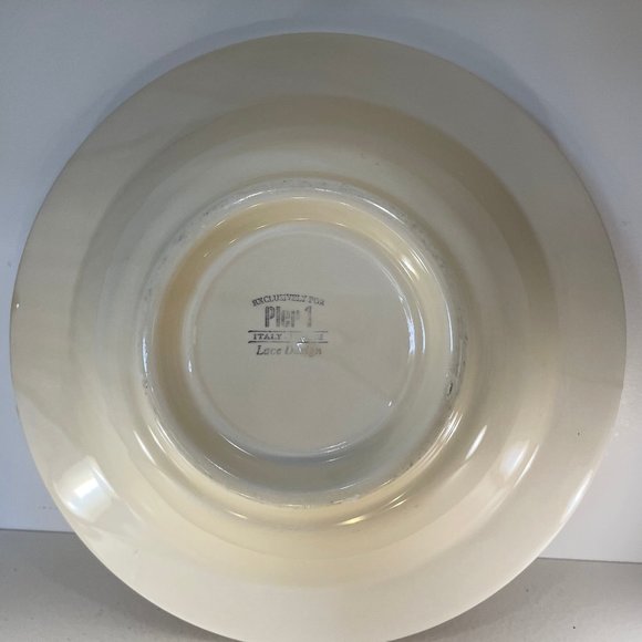 Pier 1 Bowls 11 Inches Lace Design Brown Cream - Picture 7 of 7